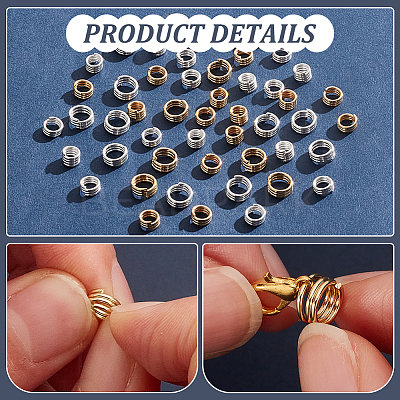 120Pcs 6 Styles Brass Split Rings KK-BC0012-97-1
