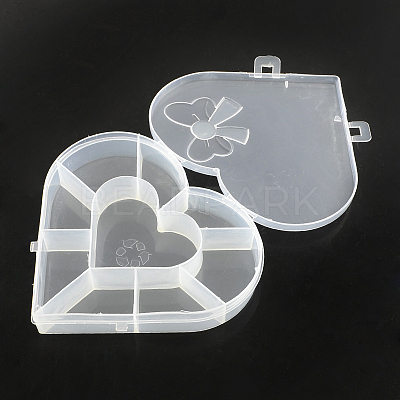 Heart Plastic Bead Storage Containers CON-Q023-16-1