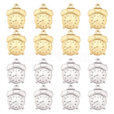 16Pcs 2 Colors 201 Stainless Steel Machine Polishing Pendants STAS-DC0011-84-1