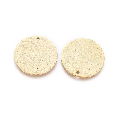 Ion Plating(IP) 304 Stainless Steel Textured Pendants STAS-I098-01-20mm-G-1