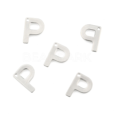 Tarnish Resistant 304 Stainless Steel Letter Charms STAS-O072-P-1