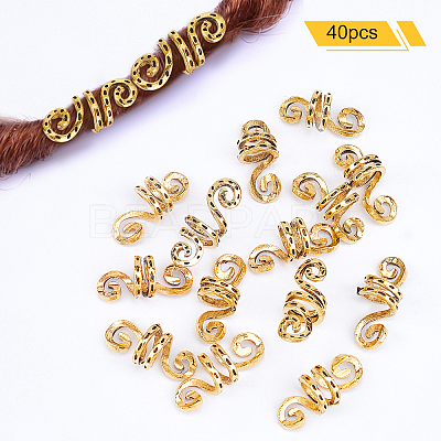 Plated Alloy Hair Coil Cuffs OHAR-PH0001-19AG-1