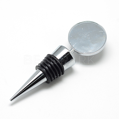 Zinc Alloy Wine Bottle Stoppers Cabochon Settings X-MAK-R022-02-1