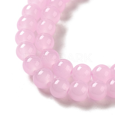 Imitation Jade Glass Beads Strands DGLA-S076-6mm-22-1