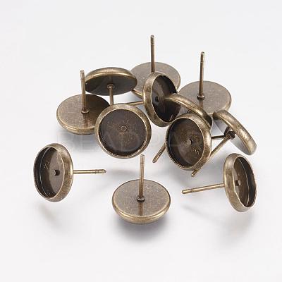 Brass Stud Earring Settings KK-I001-AB-NF-1