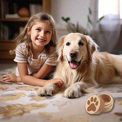 1Pc Beech Wood Engraved Pet Hair Keepsake Boxes CON-CN0001-18A-1