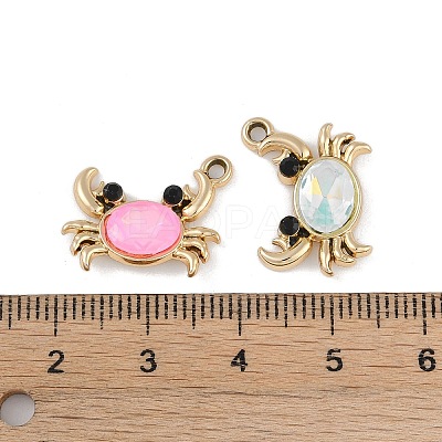 UV Plating Alloy with Mixed Color Glass Rhinestone Pendants FIND-M018-32G-1