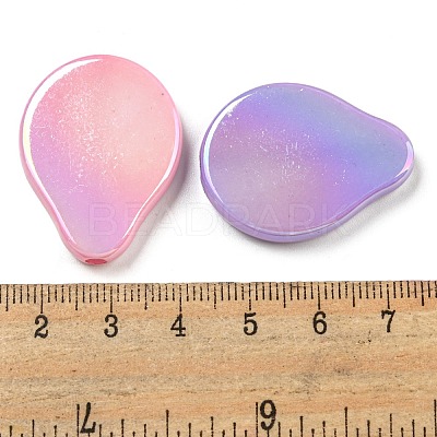 UV Plating Iridescent Acrylic Beads OACR-G039-13-1