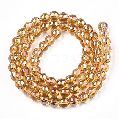 Electroplate Transparent Glass Beads Strands GLAA-T032-T6mm-AB08-1