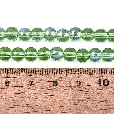 Transparent Electroplate Glass Beads Strands EGLA-Q132-6MM-01A-20-1