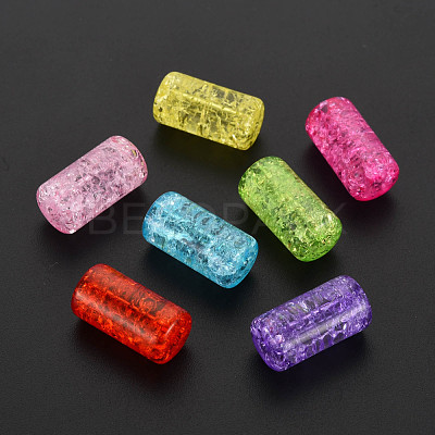 Transparent Crackle Acrylic Beads CACR-S010-02-1