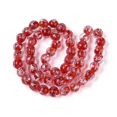 Handmade Foil Lampwork Beads LAMP-T021-33D-1