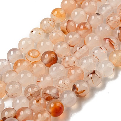 Natural Red Dendritic Agate Beads Strands G-A232-A02-02-1