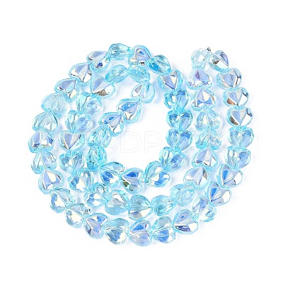Electroplate Transparent Glass Beads Strands EGLA-N056-01A-04-1