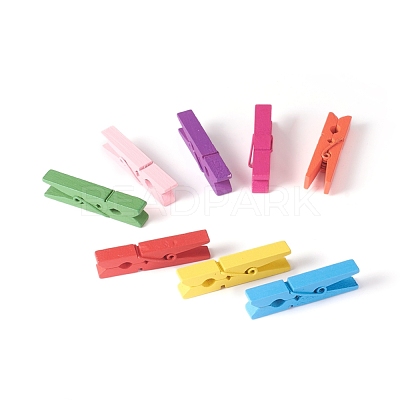 Natural Wooden Craft Pegs Clips WOOD-E010-02A-1