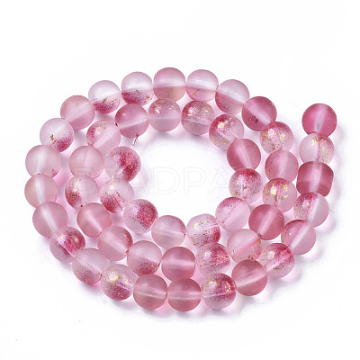 Frosted Spray Painted Glass Beads Strands GLAA-N035-03C-C04-1