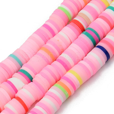 Handmade Polymer Clay Beads Strands CLAY-R089-6mm-098-1