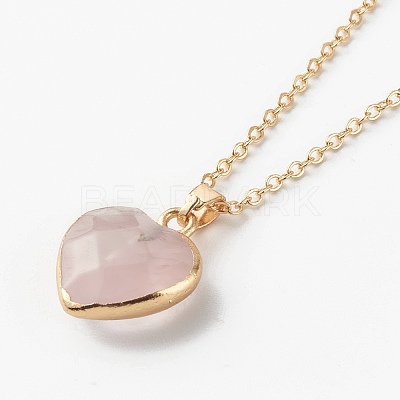 Mixed Natural Gemstone Heart Pendant Necklaces NJEW-JN03491-1