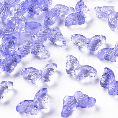 Transparent Spray Painted Glass Beads GLAA-S190-018-1