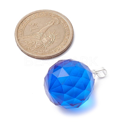 Faceted Teardrop Transparent Glass Pendant PALLOY-JF02348-02-1