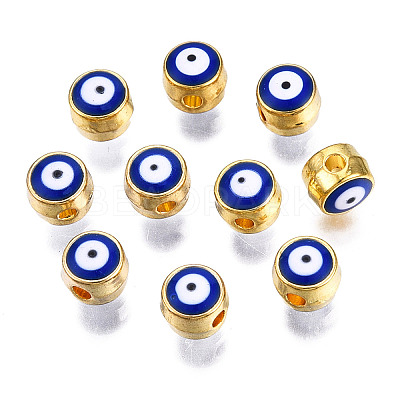 Alloy Enamel Beads ENAM-S117-01B-G-1