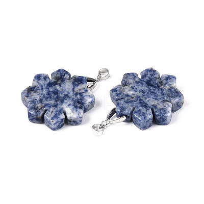 Natural Blue Spot Jasper Pendants G-T144-12J-1
