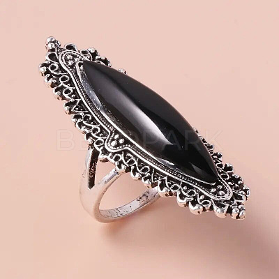 Horse Eye Alloy with Resin Finger Rings FS-WG13A66-04-1