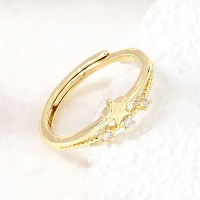 Brass Micro Pave Clear Cubic Zirconia Finger Rings for Women CU-CBAE7DF-12G-02-1