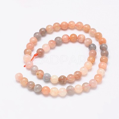 Round Natural Multi-Moonstone Beads Strands G-D767-4mm-1