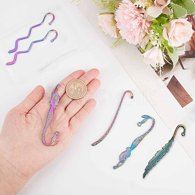 8Pcs 4 Style Alloy Bookmark Findings FIND-SC0003-50-1