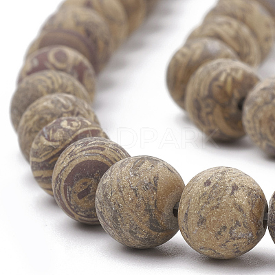 Natural Elephant Skin Jasper/Miriam Stone/Calligraphy Stone Beads Strands G-T106-123-1