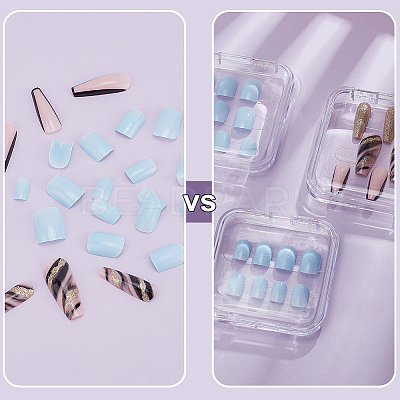 20Pcs Transparent Plastic Nail Art Tool Storage Box CON-BC0007-03D-1