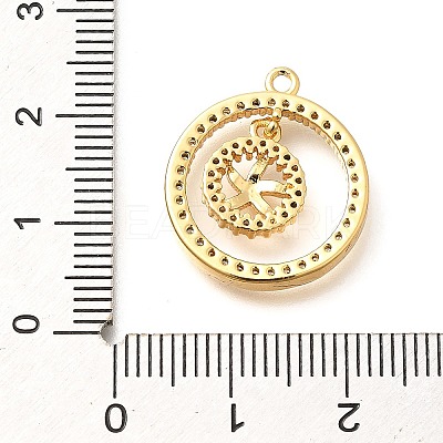 Brass Micro Pave Cubic Zirconia Pendants KK-G519-05G-06-1