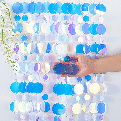 20Pcs PVC Sequin Round Beaded Curtain AJEW-CN0006-55D-1