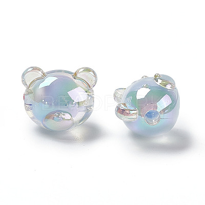 UV Plating Rainbow Iridescent Acrylic Beads X1-OACR-H015-11-1