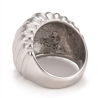 Non-Tarnish 304 Stainless Steel Textured Chunky Ring for Men Women RJEW-B040-17P-1
