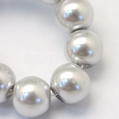 Baking Paint Pearlized Glass Pearl Round Bead Strands X-HY-Q003-4mm-62-1