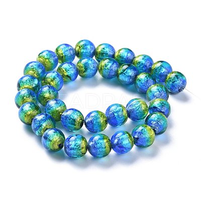 Handmade Silver Foil Lampwork Beads FOIL-K001-02A-12mm-1