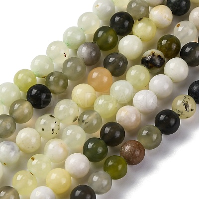 Natural New Jade Beads Strands G-F591-16-6MM-1