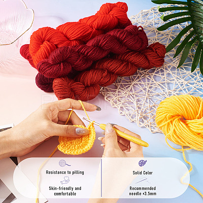 5 Skeins 5 Colors Red Color Theme Acrylic Fiber Yarn OCOR-TA0003-19A-1