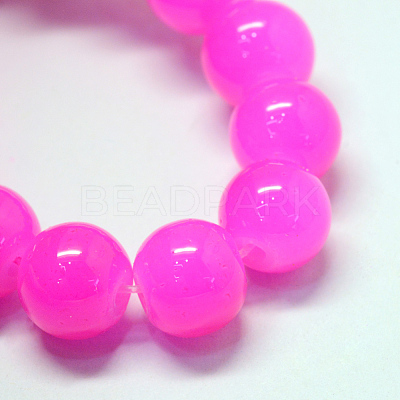 Baking Paint Imitation Jade Glass Round Bead Strands DGLA-Q021-10mm-28-1