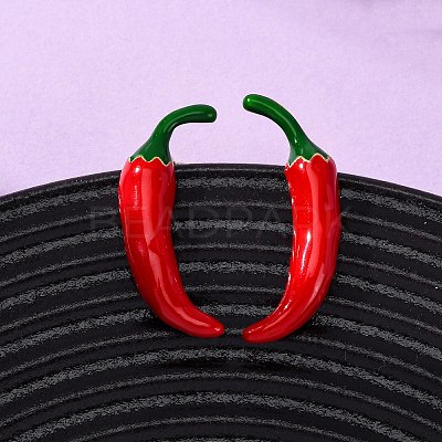 Brass Enamel Stud Earrings EJEW-F390-01G-1