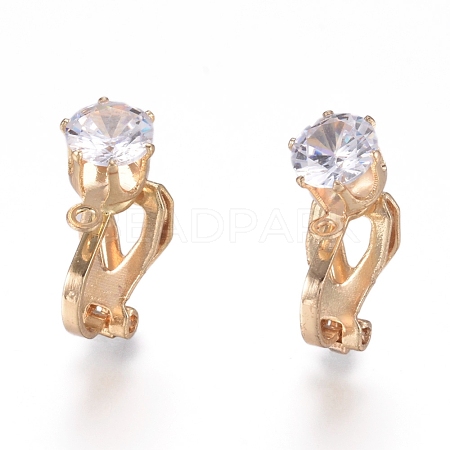 Brass Clip-on Earring Findings X-KK-L198-011G-1