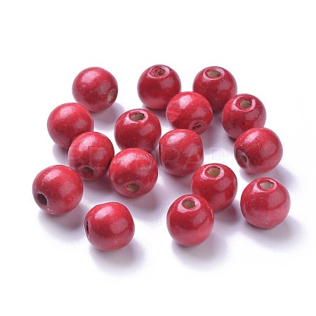 Dyed Natural Wood Beads WOOD-Q006-16mm-01-LF-1
