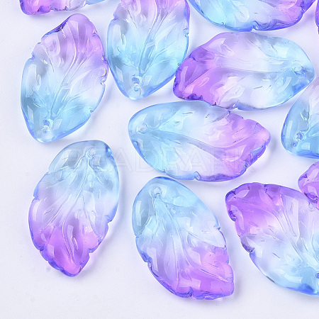Two Tone Transparent Spray Painted Glass Pendants GLAA-T013-02-D01-1