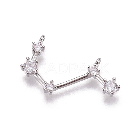 Brass Micro Pave Cubic Zirconia Pendants ZIRC-F099-20P-05-1