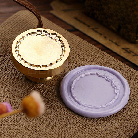 Golden Plated Wax Seal Brass Stamp Head AJEW-C031-01E-1