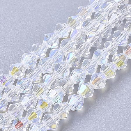 Electroplate Glass Beads Strands LS-EGLA-Q118-4mm-C17-1