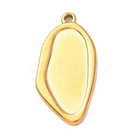 304 Stainless Steel Pendant Cabochon Settings STAS-Z204-04G-05-1
