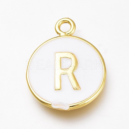 Brass Enamel Pendants KK-H103-01R-G-1
